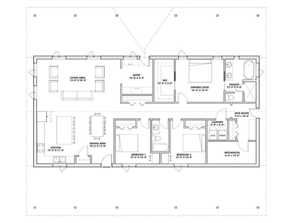 Residential Buildings Integrity Post Structure Ranch Hand Floor Plan