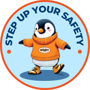 Integrity Walk like a Penguin mascot